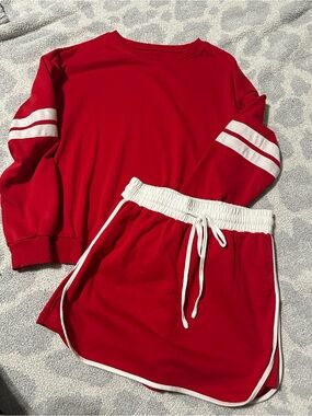 Athletic skort set with long sleeve top
